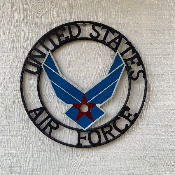 24" US AIR FORCE MILITARY CUSTOM VINTAGE METAL CRAFT WALL ART AIRFORCE WESTERN HOME DECOR HANDMADE