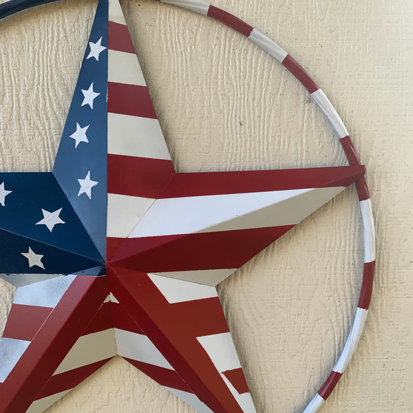 PEACE STAR SIGN METAL RED WHT BLUE STAR WESTERN HOME DECOR HANDMADE 12",16",24",32"36",38",40",48"