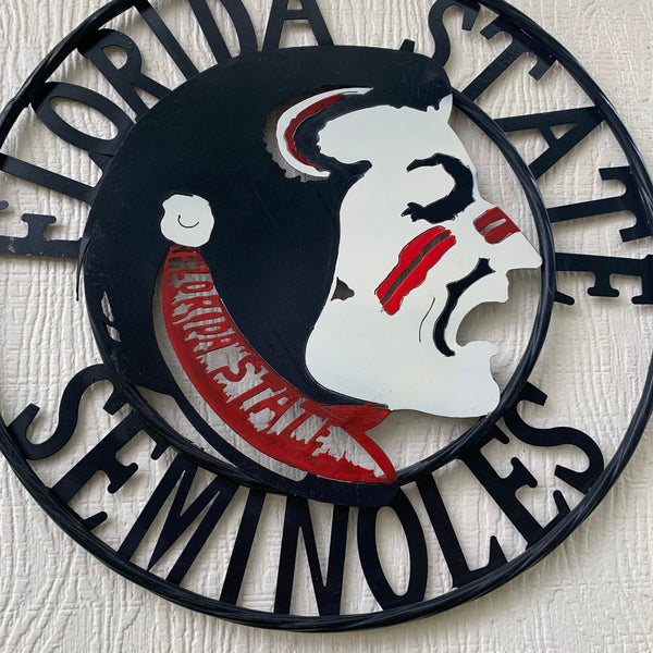 12", 18", 24", 32" FSU FLORIDA STATE SEMINOLES INDIAN LOGO METAL CUSTOM VINTAGE CRAFT TEAM SIGN