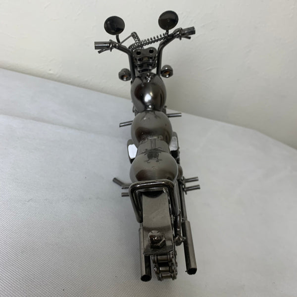 12" HARLEY STYLE MOTORCYCLE GUN METAL WESTERN HOME BAR DECOR NEW