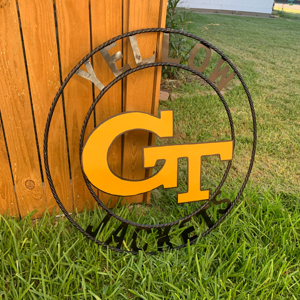 12", 18", 24", 32" GEORGIA TECH YELLOW JACKETS METAL SIGN VINTAGE CUSTOM TEAM ART