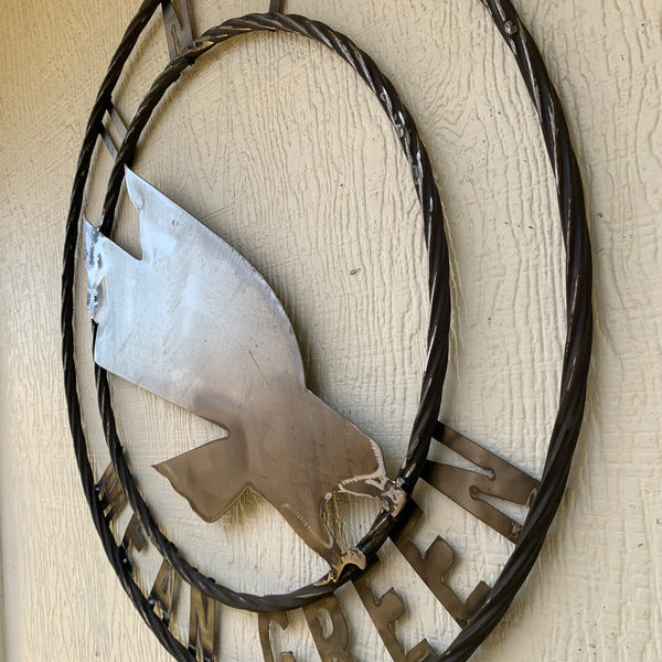 12", 18", 24", 32" UNT MEAN GREEN RAW METAL CUSTOM VINTAGE CRAFT WALL ART TEAM SIGN HANDMADE