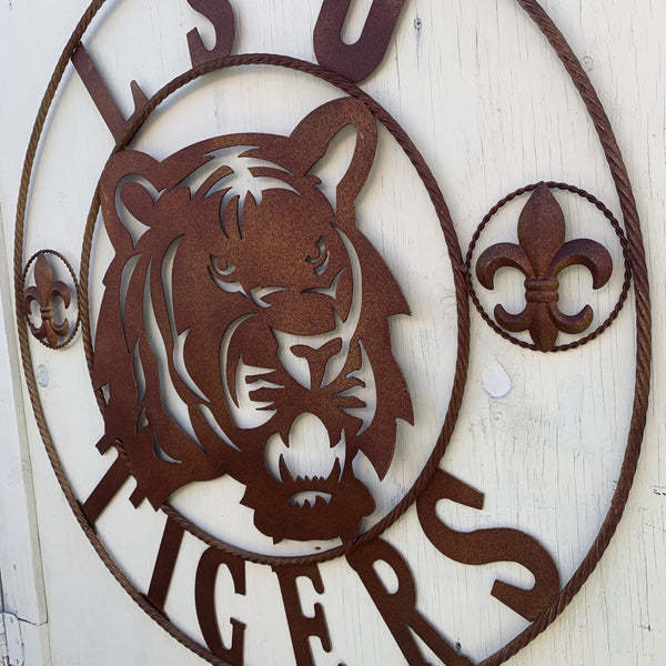12:,18",24",32",36" LSU TIGERS METAL CUSTOM VINTAGE CRAFT ART SIGN