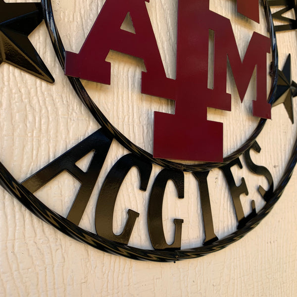 TEXAS A&M WITH STARS CUSTOM METAL VINTAGE CRAFT SIGN WALL ART TEAM SIGN HANDMADE