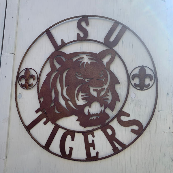 12:,18",24",32",36" LSU TIGERS METAL CUSTOM VINTAGE CRAFT ART SIGN