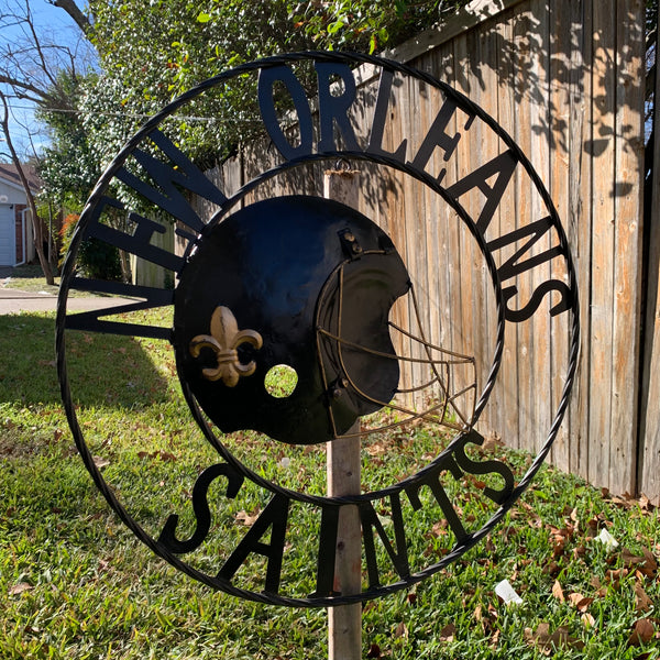 18", 24", 32" NEW ORLEANS SAINTS METAL WALL ART WESTERN HOME DECOR VINTAGE RUSTIC BROWN ART NEW