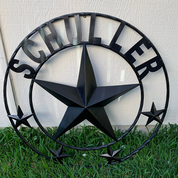 KOLET FAMILY STYLE YOUR CUSTOM FAMILY NAME STAR METAL BARN STAR ROPE RING KOLET FAMILY WESTERN HOME DECOR VINTAGE RUSTIC BROWN NEW HANDMADE 24",32",34",36",40",42",44",46",50"