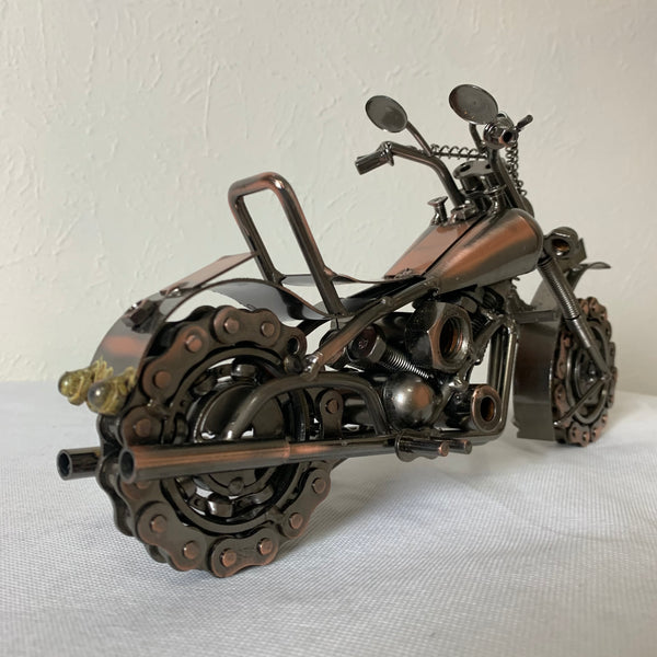 12" HARLEY STYLE MOTORCYCLE METAL COPPER ART WESTERN BAR DECOR NEW
