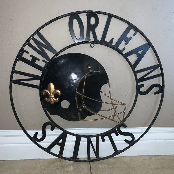 18", 24", 32" NEW ORLEANS SAINTS METAL WALL ART WESTERN HOME DECOR VINTAGE RUSTIC BROWN ART NEW