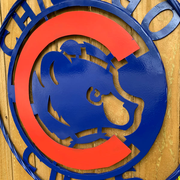 12", 18", 24", 32" CHICAGO CUBS CUSTOM METAL VINTAGE CRAFT TEAM SPORTS SIGN HANDMADE