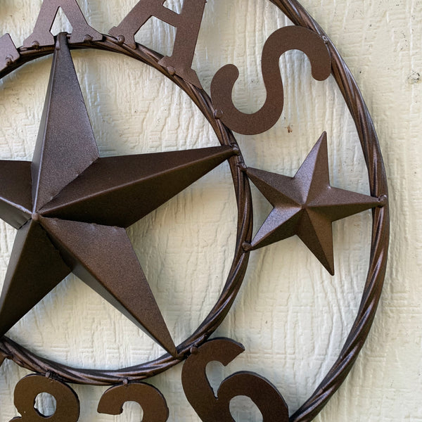 16" RUSTIC BRONZE TEXAS 1836 BARN LONE STAR METAL ART WESTERN HOME DECOR VINTAGE RUSTIC DARK BRONZE NEW