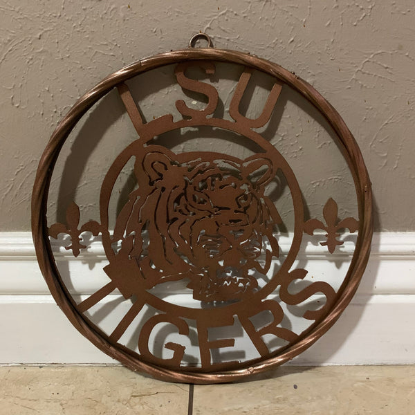 12" LSU TIGERS CUSTOM METAL VINTAGE CRAFT WESTERN HOME DECOR NEW