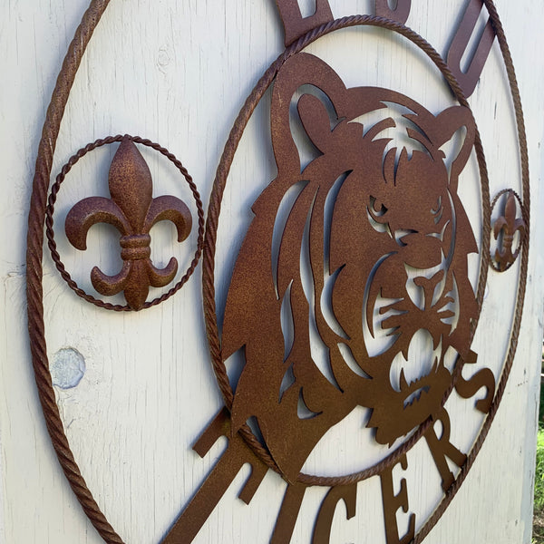12:,18",24",32",36" LSU TIGERS METAL CUSTOM VINTAGE CRAFT ART SIGN