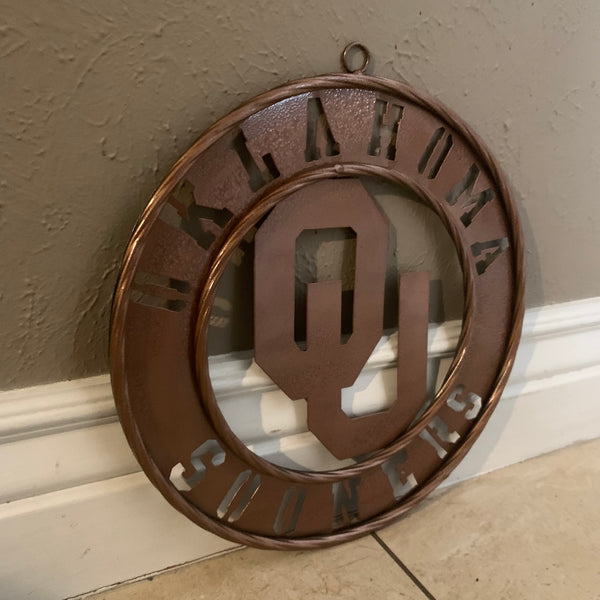 12",18",24",32" OU SOONERS HAMMERED COPPER CUSTOM METAL VINTAGE CRAFT TEAM SIGN HANDMADE CRAFT