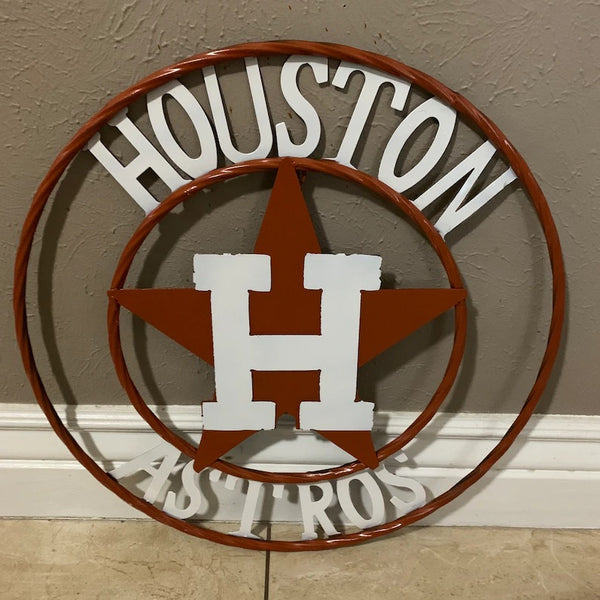 12",18",24",32,36" HOUSTON ASTROS METAL CUSTOM VINTAGE CRAFT TEAM SIGN HANDMADE