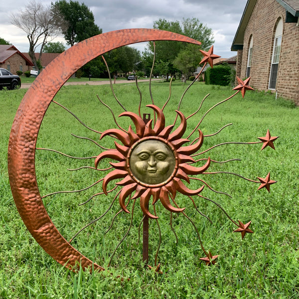 36" SUN MOON STARS METAL WALL WESTERN HOME DECOR NEW