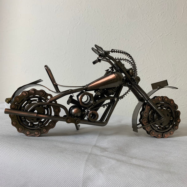 12" HARLEY STYLE MOTORCYCLE METAL COPPER ART WESTERN BAR DECOR NEW