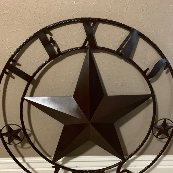 16",24", 32", 36" RUSTIC BROWN TEXAS 1836 BARN STAR METAL ART WESTERN HOME DECOR VINTAGE RUSTIC DARK BROWN NEW