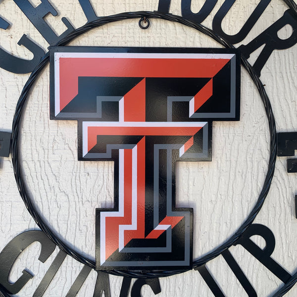 12", 18", 24", 32" GET YOUR GUNS UP TEXAS TECH METAL CUSTOM VINTAGE CRAFT TEAM SIGN HANDMADE