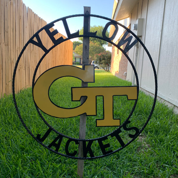 12", 18", 24", 32" GEORGIA TECH YELLOW JACKETS METAL SIGN VINTAGE CUSTOM TEAM ART