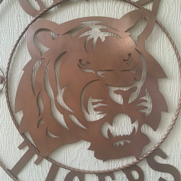 12",18", 24", 32", 36" GEAUX TIGERS HAMMERED COPPER CUSTOM METAL VINTAGE CRAFT SIGN TEAM HANDMADE