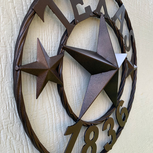 16" RUSTIC BRONZE TEXAS 1836 BARN LONE STAR METAL ART WESTERN HOME DECOR VINTAGE RUSTIC DARK BRONZE NEW