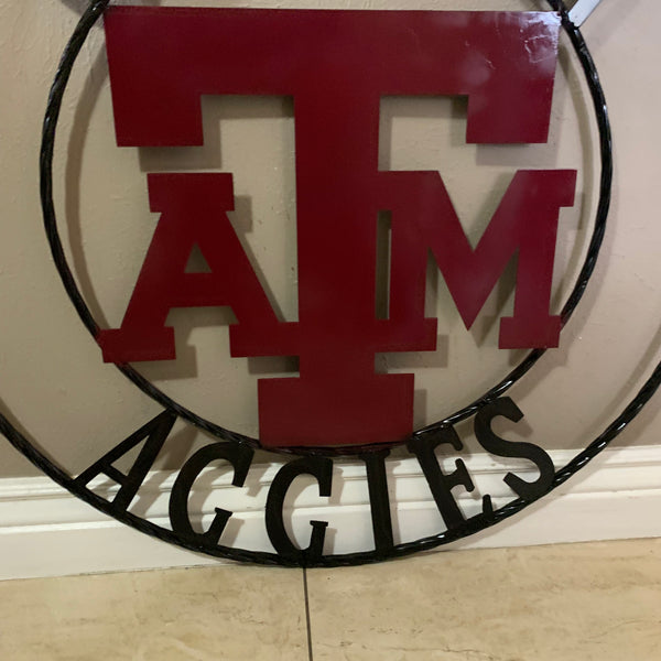 GIGEM AGGIES METAL CUSTOM VINTAGE CRAFT TEAM SIGN HANDMADE