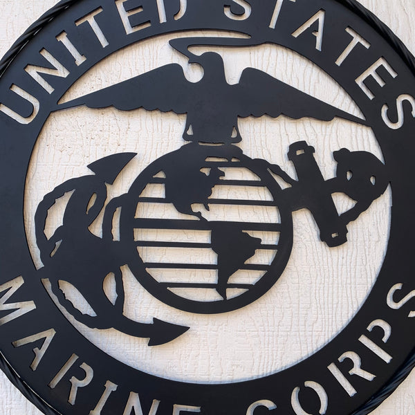 #EH10866 US MARINE CORPS 18",24",32" MILITARY LASERCUT CUSTOM BLACK METAL VINTAGE CRAFT SIGN WESTERN HOME DECOR HANDMADE