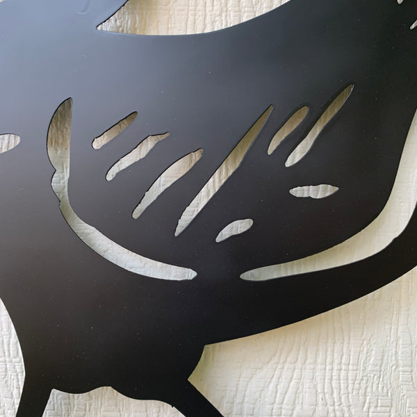 YOUR CUSTOM NAME BLACK ROOSTER LASERCUT METAL ART WITH RING DESIGN WESTERN METAL ANIMAL ART HOME WALL DECOR BRAND NEW