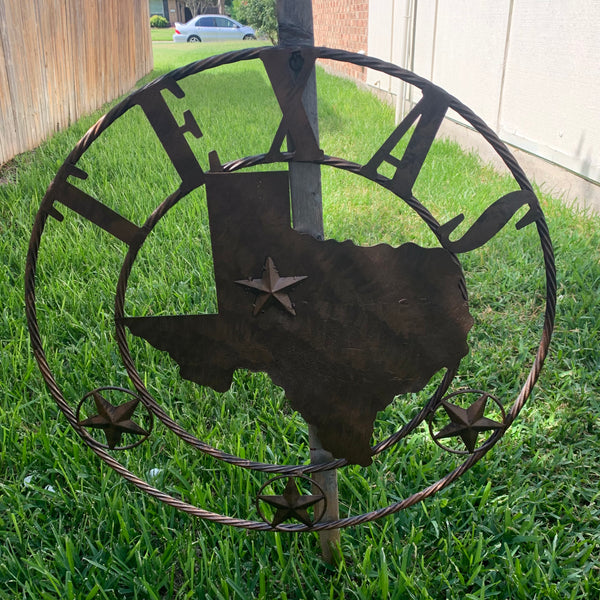 18",24",32",36" State of Texas Map Metal Wall Art Western Home Decor Vintage Rustic Bronze Copper New-#A18008