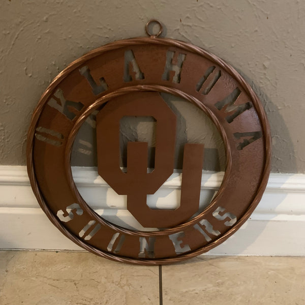 12",18",24",32" OU SOONERS HAMMERED COPPER CUSTOM METAL VINTAGE CRAFT TEAM SIGN HANDMADE CRAFT