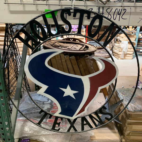 HOUSTON TEXANS METAL CUSTOM VINTAGE CRAFT WALL ART