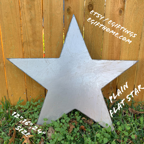 FLAT STAR PLAIN LASERCUT RAW METAL ART WESTERN HOME DECOR RUSTIC HANDMADE CRAFT NEW