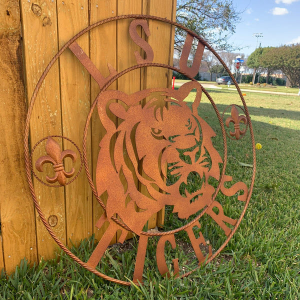 12:,18",24",32",36" LSU TIGERS METAL CUSTOM VINTAGE CRAFT ART SIGN