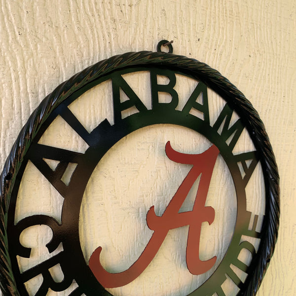 12" ALABAMA CRIMSON TIDE CUSTOM METAL VINTAGE CRAFT WALL ART TEAM SIGN