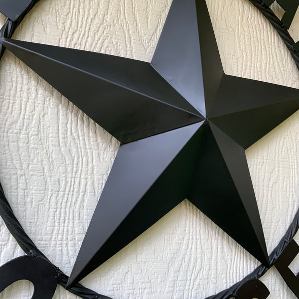 LONESTAR GARAGE STYLE CUSTOM BARN NAME STAR LONESTAR GARAGE METAL NAME BARN STAR WITH TWISTED ROPE RING 3d STAR ART WESTERN HOME DECOR RUSTIC BROWN