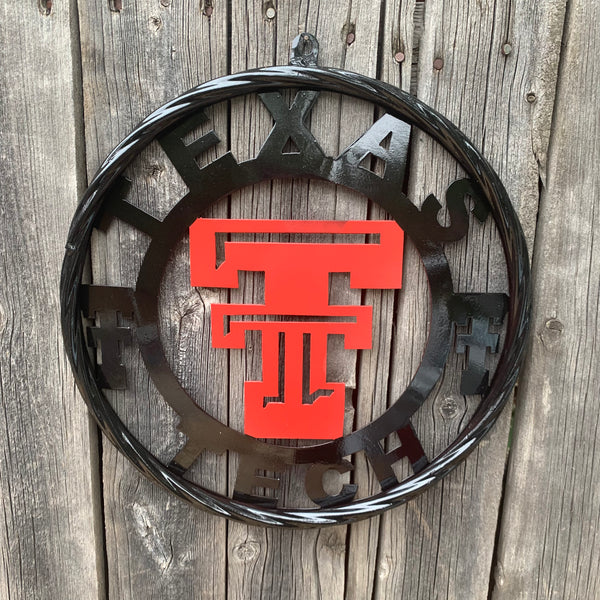 TEXAS TECH CUSTOM METAL VINTAGE CRAFT SIGN WESTERN HOME DECOR HANDMADE 12",18",24",32",36"