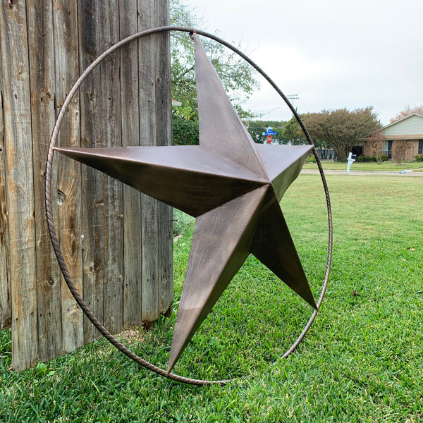 #EH10518 BRUSHED COPPER BRONZE BARN LONE STAR WESTERN HOME DECOR HANDMADE NEW