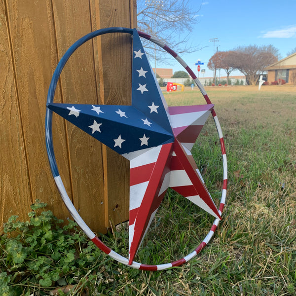 PEACE STAR SIGN METAL RED WHT BLUE STAR WESTERN HOME DECOR HANDMADE 12",16",24",32"36",38",40",48"