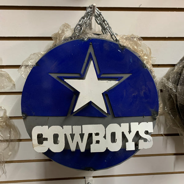 12" DALLAS COWBOYS DISC CUSTOM VINTAGE METAL TEAM DISC WALL ART WESTERN HOME DECOR CRAFT HANDMADE