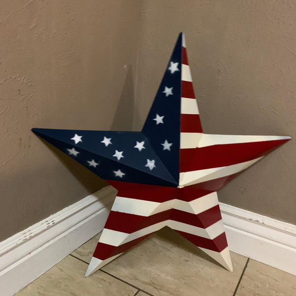 AMERICANA USA FLAG BARN STAR RED WHT BLUE STAR HANDMADE 9",12",16",24",30",34",36"