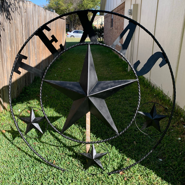 TEXAS GIANT BLACK LONE STAR METAL ART WESTERN HOME DECOR VINTAGE RUSTIC BRONZE COPPER 60", 5 FOOT, 72" 6 FOOT