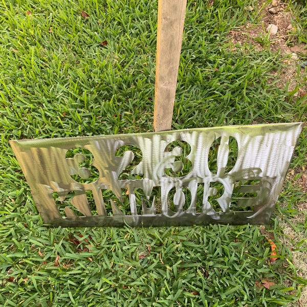 24" X 12" YOUR CUSTOM HOME ADDRESS NAME STAR METAL BARN METAL SIGN WESTERN HOME DECOR