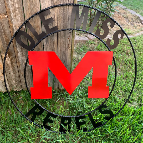 12", 18", 24", 32" OLE MISS REBELS MISSISSIPPI CUSTOM METAL TEAM VINTAGE SIGN