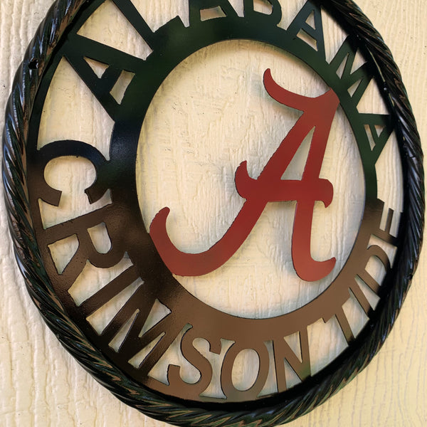 12" ALABAMA CRIMSON TIDE CUSTOM METAL VINTAGE CRAFT WALL ART TEAM SIGN