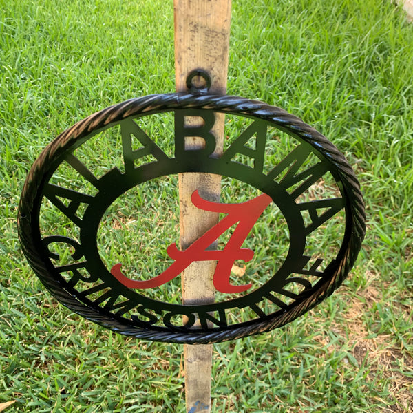 12" ALABAMA CRIMSON TIDE CUSTOM METAL VINTAGE CRAFT WALL ART TEAM SIGN