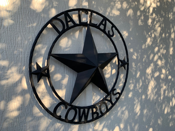 DALLAS COWBOYS RUSTIC BLACK BARN STAR CUSTOM METAL VINTAGE LONE STAR WESTERN HOME DECOR HANDMADE #EH12204