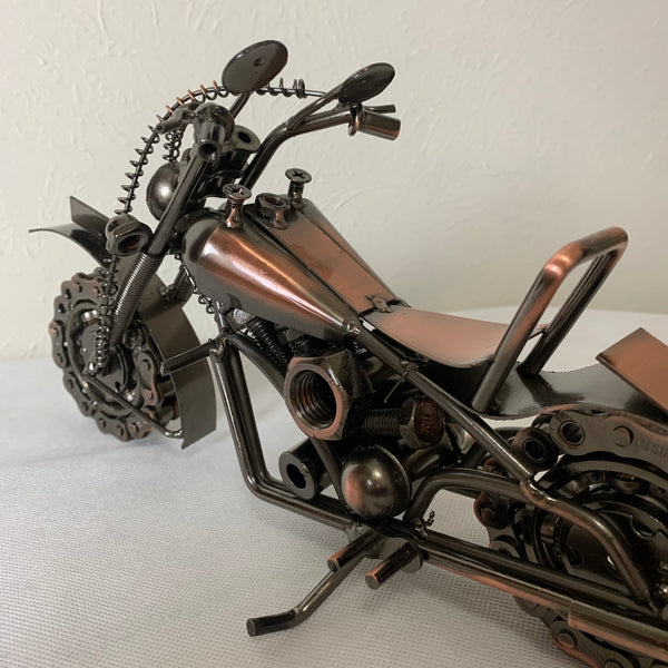 12" HARLEY STYLE MOTORCYCLE METAL COPPER ART WESTERN BAR DECOR NEW