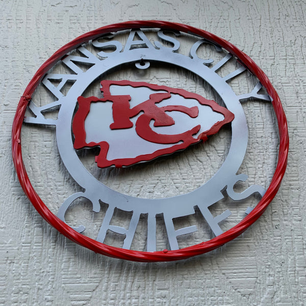 12",18",24",32",36" KANSAS CITY CHIEFS CUSTOM METAL VINTAGE CRAFT SIGN TEAM WESTERN HOME DECOR HANDMADE