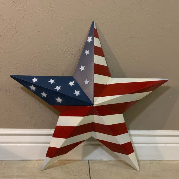 AMERICANA USA FLAG BARN STAR RED WHT BLUE STAR HANDMADE 9",12",16",24",30",34",36"